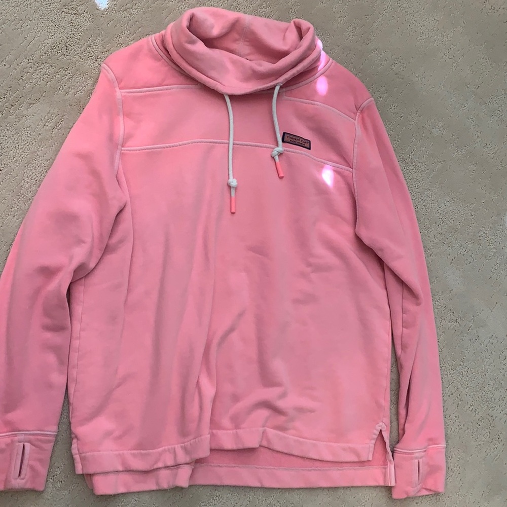 Hot Pink Vineyard Vines Pullover Cowl Neck Sweatshirt Hoodie